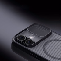 "Nillkin CamShield Pro MagSafe" suderinamas dėklas "iPhone 17" - skaidrus, juodas