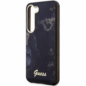 Guess GUHCS23SHTMRSK S23 S911 juodas/juodas kietas dėklas Golden Marble Collection