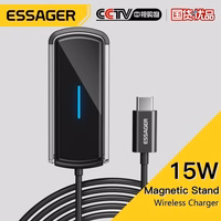 Bevielis įkroviklis Essager "Aurora" stovas / laikiklis juodas 15W (Magsafe Compatible)