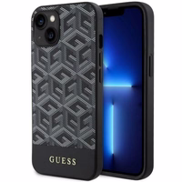 Guess GUHMP14SHGCFSEK iPhone 14 6.1" juodas/juodas kietas dėklas GCube Stripes Magnetinis