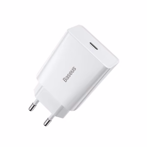 Baseus Speed Mini greitas įkroviklis, USB-C, PD, 3A, 20W (baltas)