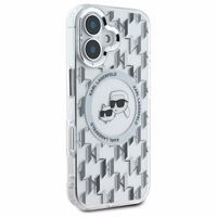 Karl Lagerfeld IML Monogram Karl & Choupette Head Magnetinis dėklas telefonui iPhone 16 - skaidrus