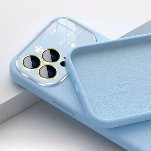 Minkštas silikono objektyvo dėklas Iphone 15 Pro Max - šviesiai mėlyna