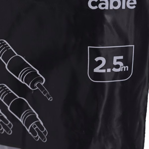 Gembird garso laidas 2,5m, 3,5mm/2xRCA, M/M juodas, raudonas, baltas