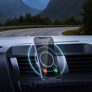 Crong Carclip Magnetic magnetinis automobilinis telefono laikiklis, suderinamas su MagSafe, juodas