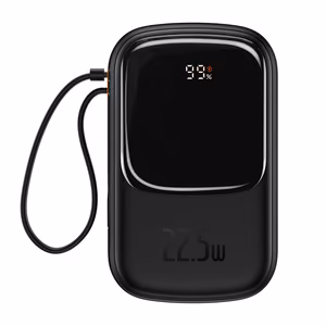 Baseus išorinė baterija 20000mAh Qpow Pro - USB + Type C - PD 22,5W su Type C kabeliu (PPQD060301) juoda