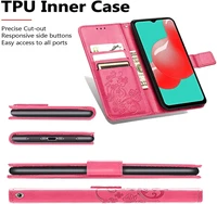 Dėklas Flower Book Samsung A155 A15 4G/A156 A15 5G rožinis-raudonas