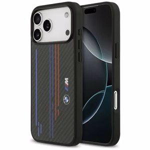Dėklas telefonui BMW M Kevlar Lines & Logo MagSafe Case for iPhone 17 Pro Max - juodas