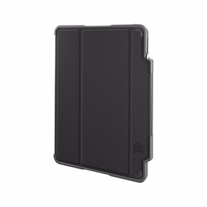 STM Dux Plus patikimas MIL-STD-810G dėklas su Apple Pencil laikikliu, skirtas iPad Air 11 M3 2025 / M2 2024 / iPad Air 10.9 5-4 kart. 2022-2020, juodas
