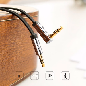 Ugreen plokščias AUX garso laidas 3.5 mm mini jack 2m sidabrinis (10599)