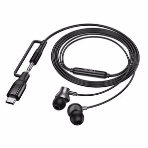 Hoco M119A laidinės ausinės su mikrofonu, 3,5 mm / USB-C jungtis, juodos