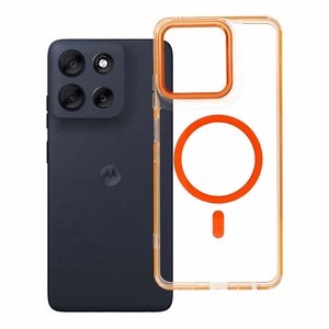Dėklas Motorola G56 Frame Clear Hybrid Mag Cover suderinamas su MagSafe hermes oranžinis
