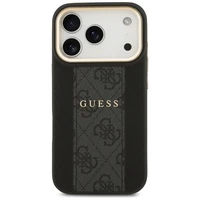 Guess 4G Stripe Magnetinis dėklas telefonui iPhone 17 Pro - juoda