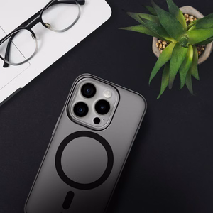 Dėklas telefonui FORCELL F-PROTECT Levels su dvigubo sluoksnio 4D technologija, karinio bandymo sertifikatu, suderinamas su MagSafe, skirtas IPHONE 16 PLUS dūminis juodas