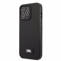 Karl Lagerfeld KLHCP13LSFMP2K iPhone 13 Pro / 13 6.1" kietas dėklas juodas/juodas Saffiano plokštelė