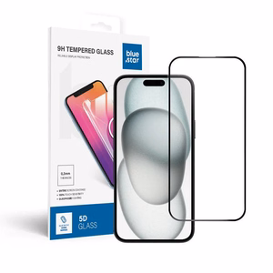 Закалённое стекло для iPhone 15 PLUS / 16 PLUS (full glue) Blue Star 5D чёрное