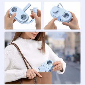 Orico AP3 65W GaN 6in1 maitinimo blokas 2x AC + 2x USB-A + 2x USB-C - mėlynas