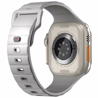 UNIQ dirželis Stride Apple Watch Series 1/2/3/4/5/6/7/8/9/SE/SE2/Ultra/Ultra 2 42/44/45/49mm FKM guminis pilkas