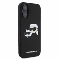 Karl Lagerfeld silikoninis Nauble Heads Print magnetinis dėklas telefonui iPhone 16 - juodas