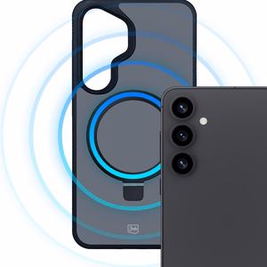 3mk dūminis magnetinis dėklas telefonui su stovu Samsung Galaxy S25 - juodas