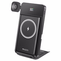 YESIDO POWERBANK YP60 10 000 mAh 22,5W 6IN1 LED, MAGSAFE, USB-A+C juodas