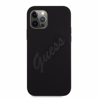 Guess GUHCP12LLSVSBK iPhone 12 Pro Max 6.7" juodas/juodas kietas dėklas Script Vintage