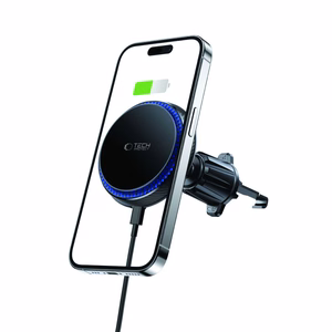 Tech-Protect MM15W-V4 automobilinis telefono laikiklis su MagSafe 15W indukciniu įkrovikliu, tvirtinamas prie oro angos - juodas