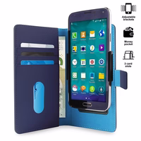 PURO Smart Wallet - universalus dėklas with a laikiklis taking photos with pockets cards and money, size XL (mėlynas)