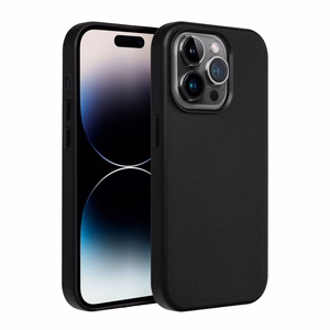 Чехол Leather Mag Cover (MagSafe) для iPhone 15 Plus чёрный