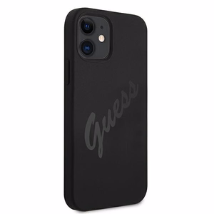 Guess GUHCP12SLSVSBK iPhone 12 mini 5.4" juodas/juodas kietas dėklas Script Vintage