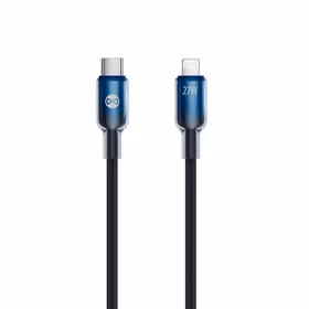 "Forever Ombre" kabelis USB-C - "Lightning" 1,0 m 27W juodas