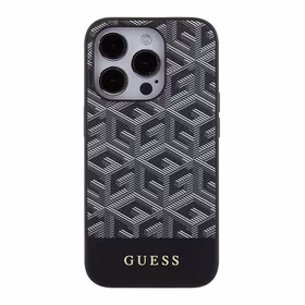 Guess GCube Stripes Magnetinis dėklas telefonui iPhone 15 Pro Max - juodas