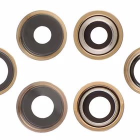 iPhone 13 Pro Max kameros stikliukas su rėmeliu Gold (3pcs) ORG