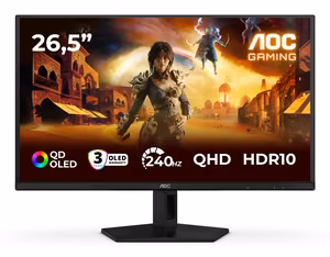 AOC G4 Q27G41ZDF kompiuterio monitorius 67.3 cm (26.5") 2560 x 1440 pikselių Quad HD QD-OLED juodas, raudonas