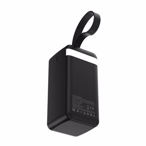 Wozinsky W8-B 50000mAh 30W išorinė baterija, 2xUSB-A, 2xUSB-C, USB micro, su žibintuvėliu, juoda