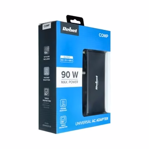 Įkroviklis universalus REBEL for Notebook/Laptop 90W/18-20V juodas