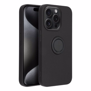 SILIKONINIS ŽIEDAS dėklas telefonui IPHONE 15 Pro juodas