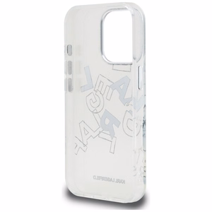 Karl Lagerfeld IML eskizuota grafika dėklas telefonui iPhone 16 Pro - skaidrus