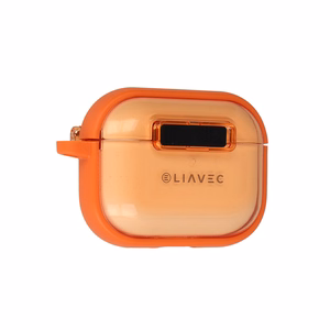 Liavec SlideLock Dėklas for Apple AirPods Pro 3 skaidrus-oranžinis