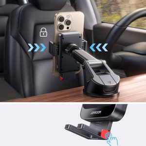 Joyroom JR-ZS241S car mount with inductive charger for dashboard - black