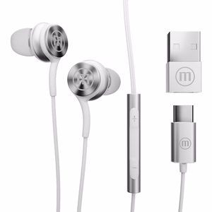 Maxell XC1 USB-C Проводные наушники с адаптером USB-A белые