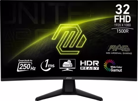 MSI MAG 32C6X kompiuterio monitorius 80 cm (31.5") 1920 x 1080 pikseliai „Full HD“ Juoda