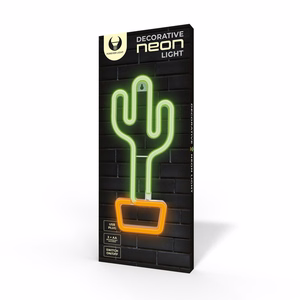 Neon LED Light CACTUS oranžinis žalias Bat + USB FLNE02 Forever Light