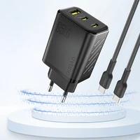 Dudao A29 65W GaN sieninis įkroviklis 2 x USB-C + 1 x USB-A - juodas
