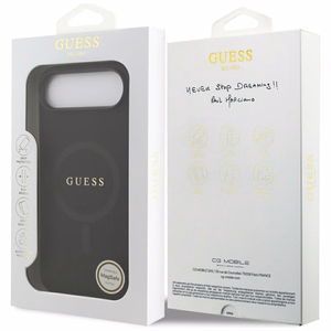 Guess Saffiano Classic Logo Magnetinė dėklas telefonui iPhone Air - juoda