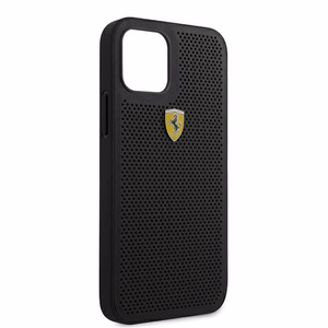 Ferrari FESPEHCP12MBK iPhone 12/12 Pro 6.1" juodas/juodas kietas dėklas On Track Perforated