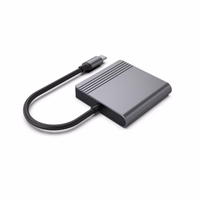 Gembird A-CM-HDMIFDPF-01 USB-C į HDMI + DP adapteris, 4K 60Hz, juodas