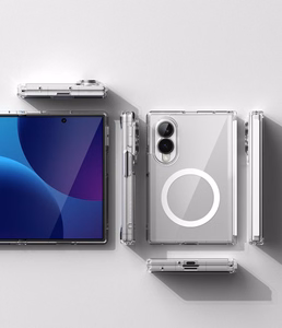 Ringke Fusion Flap Magnetic dėklas, skirtas Samsung Galaxy Z Fold 8, suderinamas su MagSafe – skaidrus