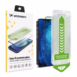 9H grūdintas stiklas su montavimo rėmeliu skirtas iPhone 15 Plus Wozinsky Premium stiklas - juodas
