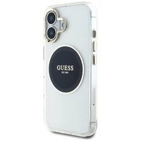 Guess IML Metal Colored Circle Classic Logo Magnetinis dėklas telefonui iPhone 16 - juodas